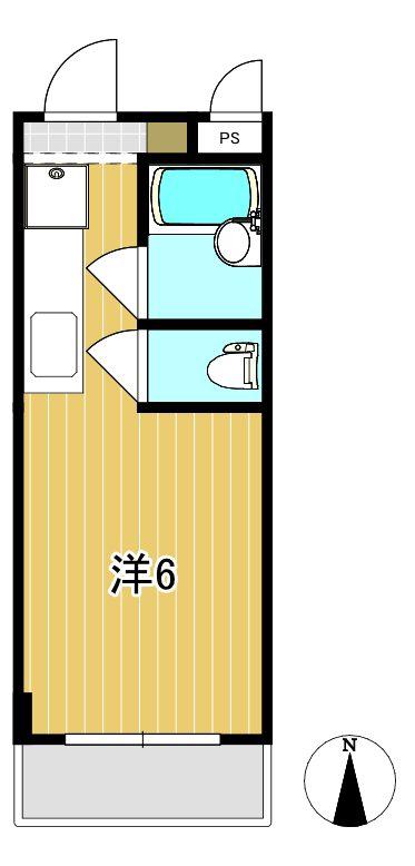エジリスカイコート(ワンルーム/3階)の間取り写真