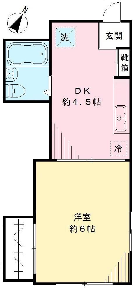 サンライズ永福(1DK/1階)の間取り写真