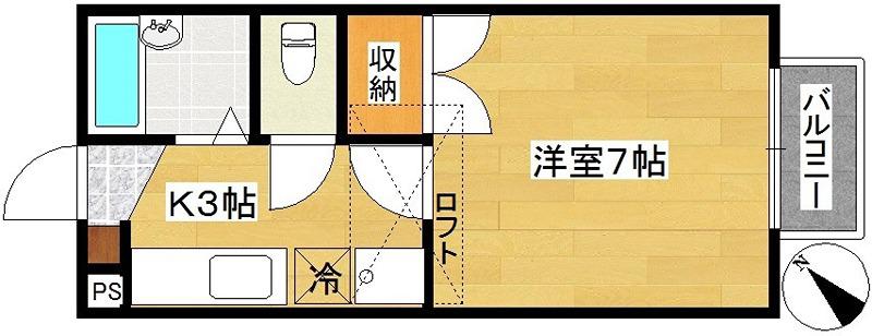 エトワールアンジュ(1K/2階)の間取り写真
