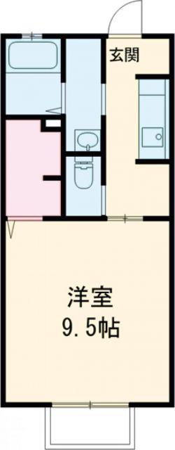 フォレストヴィラII(1K/2階)の間取り写真