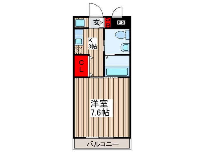 パンテオン(1K/2階)の間取り写真