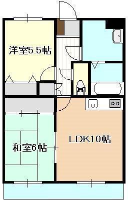 コンドミニアムリベロ三日月(2LDK/2階)の間取り写真