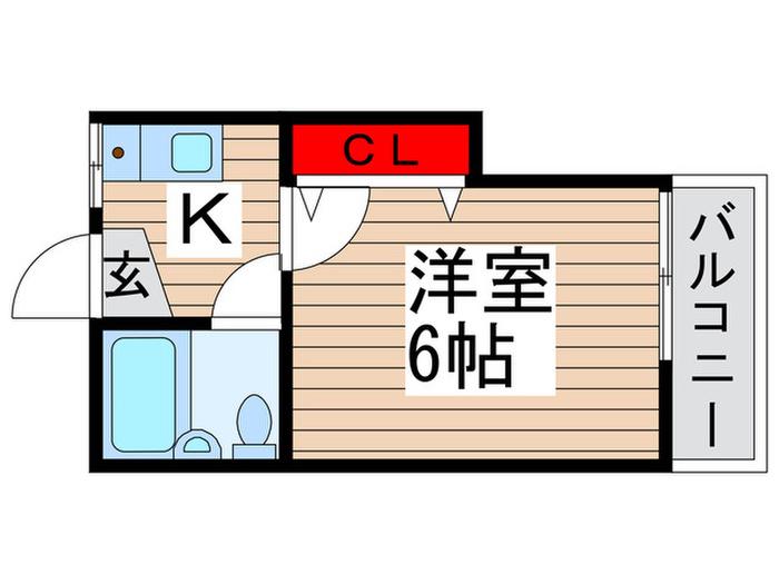 サンライズマツド(1K/2階)の間取り写真