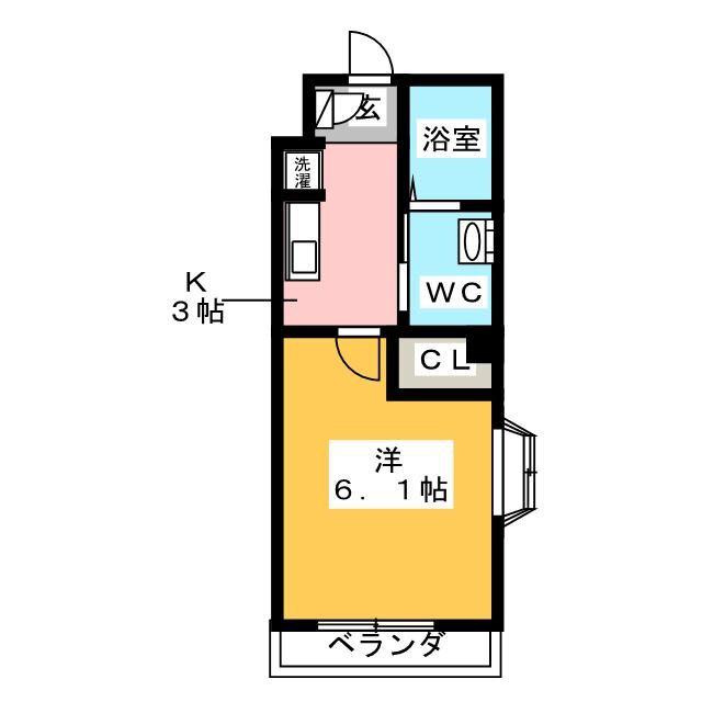 レフィーノ元住吉(1K/3階)の間取り写真