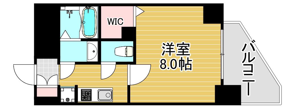 ララプレイス大阪福島プレッソ(1K/9階)の間取り写真
