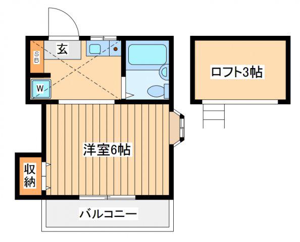 イーストヒルアイエヌオー(1K/2階)の間取り写真