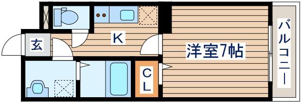 CINZA東仙台(1K/1階)の間取り写真