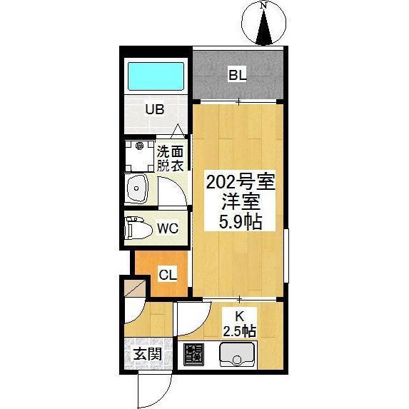 REGALEST豊田本町(1K/3階)の間取り写真
