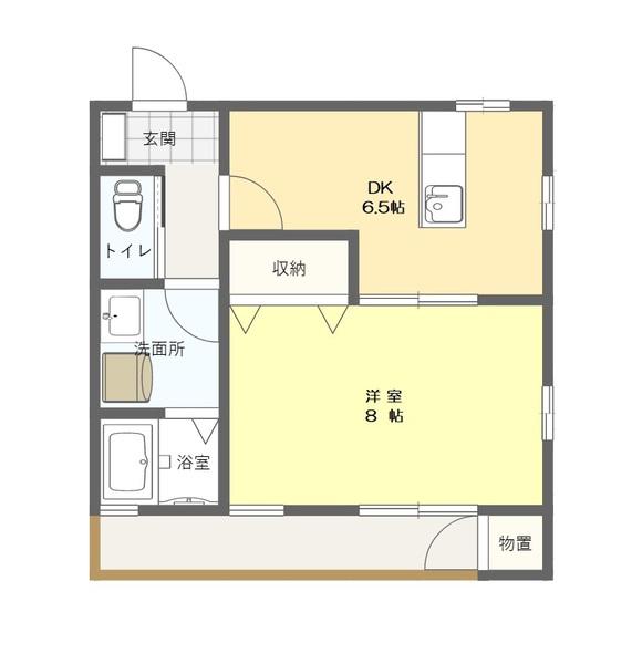 メゾン本町(1DK/2階)の間取り写真