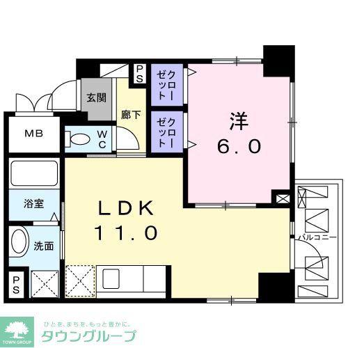 リバブルK(1LDK/3階)の間取り写真