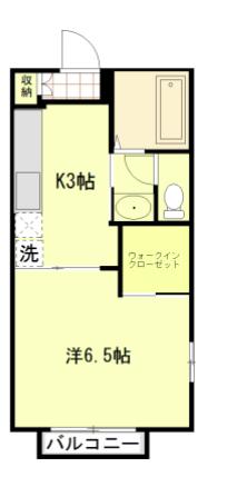 グリーンリーブスタチバナA(1K/2階)の間取り写真