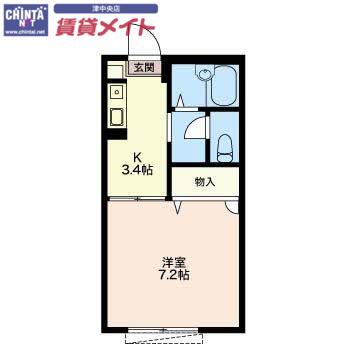 メゾンタイガ(1K/1階)の間取り写真