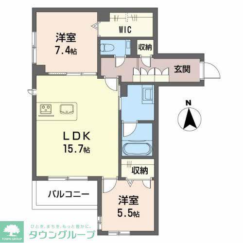 セレーノ吹上(2LDK/2階)の間取り写真