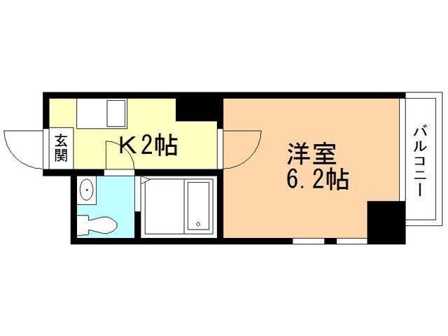 パレスRX大和町(1K/7階)の間取り写真