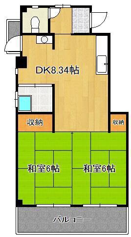 中村ビル(2DK/4階)の間取り写真