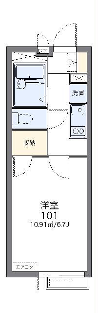 レオパレスサニー川崎(1K/3階)の間取り写真