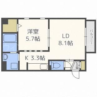 ワン・テン グランメール平岸(1LDK/3階)の間取り写真