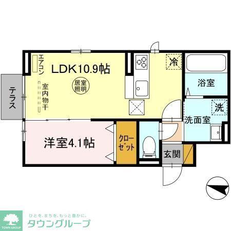 エスカレーズ(1LDK/1階)の間取り写真