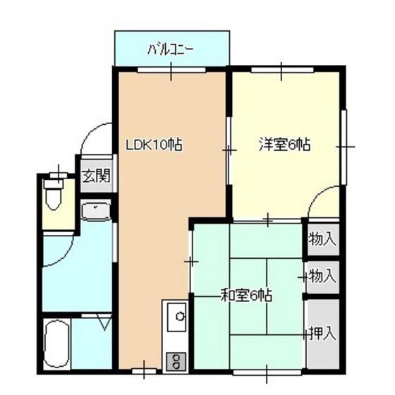 アルペンA棟(2LDK/2階)の間取り写真