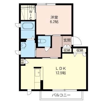 アトロポス(1LDK/2階)の間取り写真