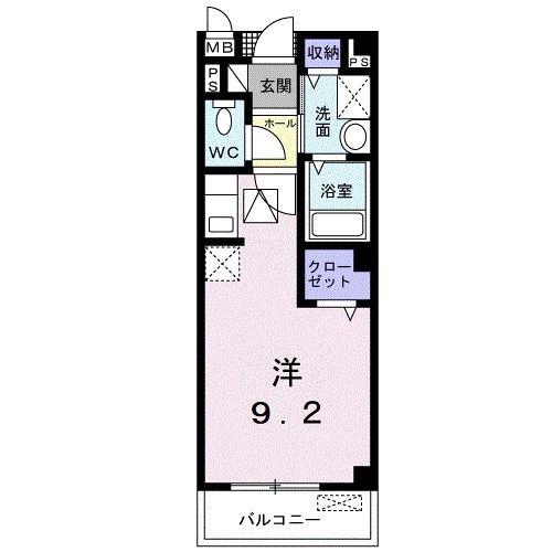 サンパティエコート(ワンルーム/1階)の間取り写真