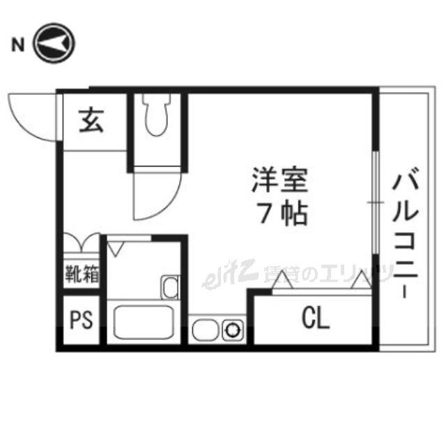 アンフィニィ・橋の内III(ワンルーム/2階)の間取り写真
