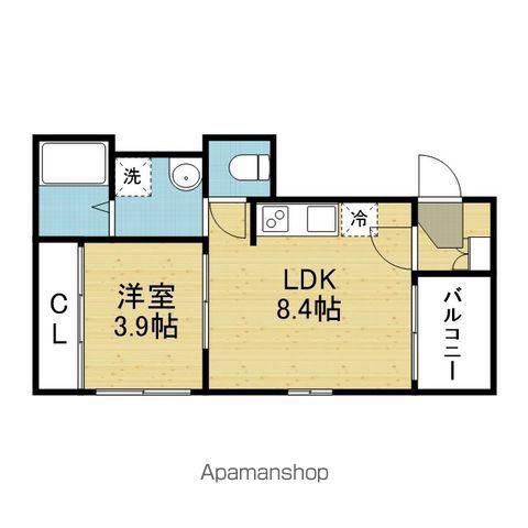 ハーモニーテラス中川西(1LDK/3階)の間取り写真