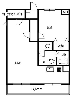サフィーロ(1LDK/2階)の間取り写真