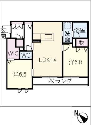 メゾン・ド・ノバリア(2LDK/2階)の間取り写真