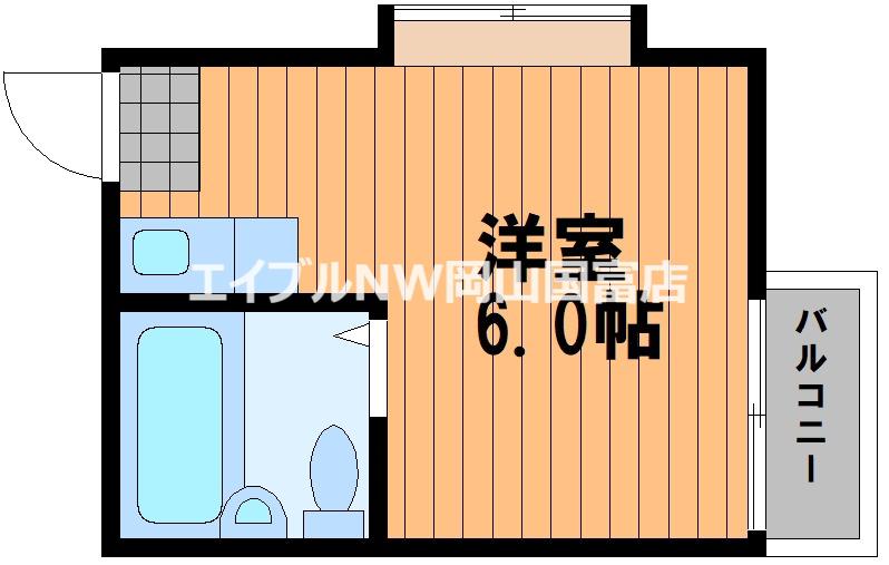 メゾン徳吉(ワンルーム/2階)の間取り写真