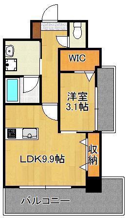 ラファエロ(1LDK/6階)の間取り写真