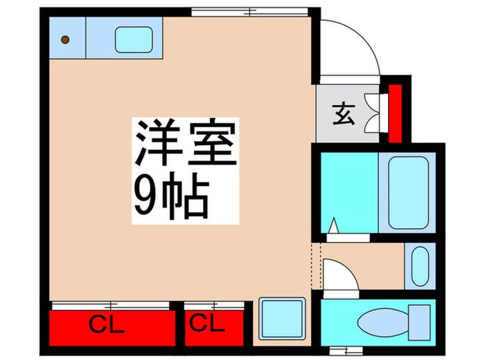 ペジーブル市川(ワンルーム/1階)の間取り写真