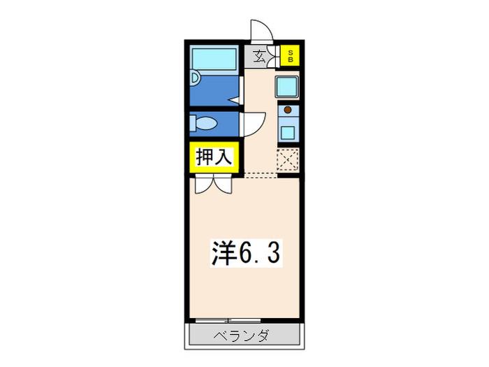 アネックスヒロ(ワンルーム/1階)の間取り写真