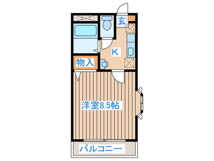 ハイネス柏木(1K/4階)の間取り写真