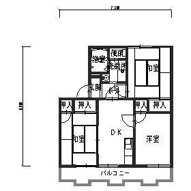 タウニーモイスン(3DK/1階)の間取り写真