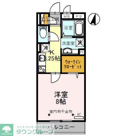 クラール獨協(1K/2階)の間取り写真