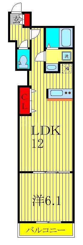 LCヒルズ(1LDK/3階)の間取り写真