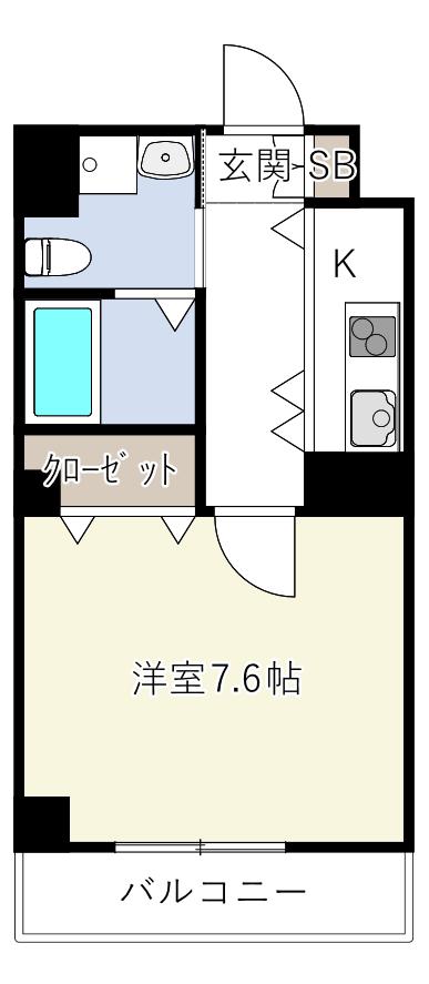 セレブ小若江(1K/1階)の間取り写真