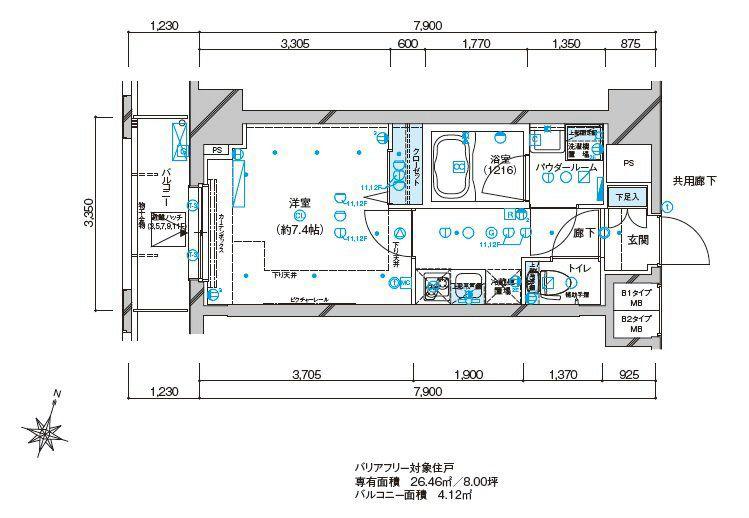 メインステージ板橋本町駅前II(1K/8階)の間取り写真