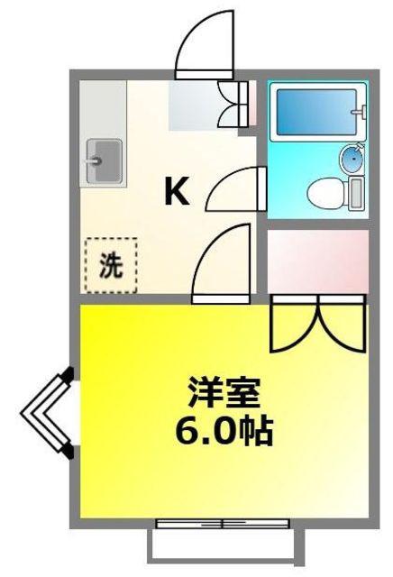 オックスフォードタウン(1K/1階)の間取り写真