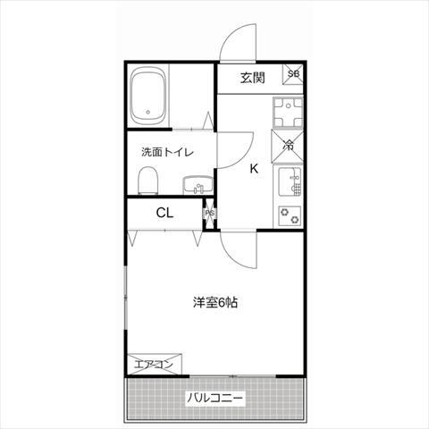 MQUARTO淵野辺I(1K/2階)の間取り写真
