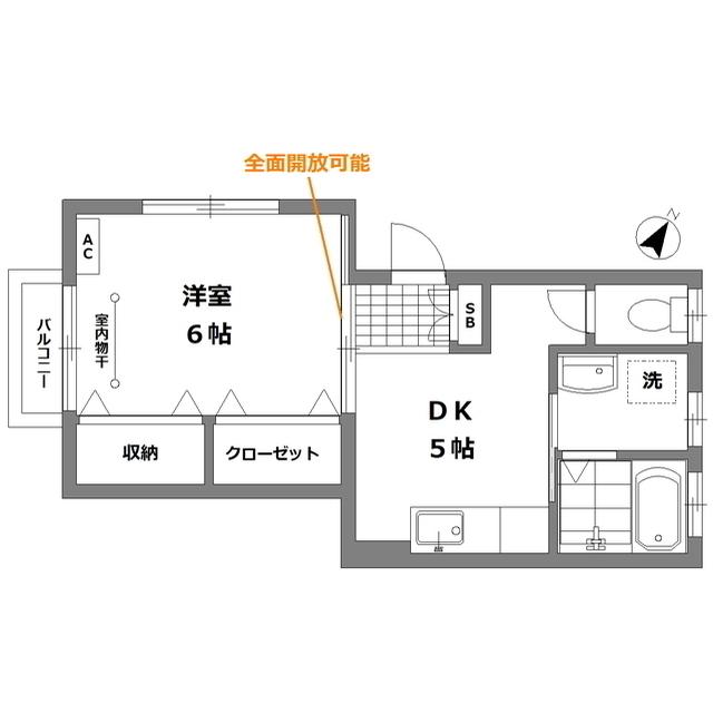 ウェルハイツ(1DK/1階)の間取り写真