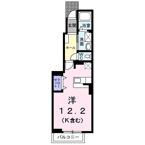 プラウド幕張本郷VI(ワンルーム/1階)の間取り写真
