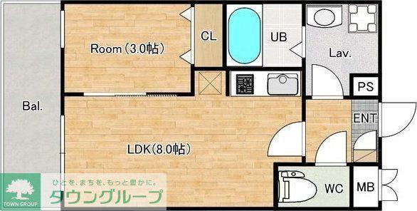 ジーメゾン我孫子下ヶ戸(1LDK/1階)の間取り写真