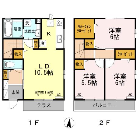 ソレイユ・ルヴァンA(3LDK/1階)の間取り写真