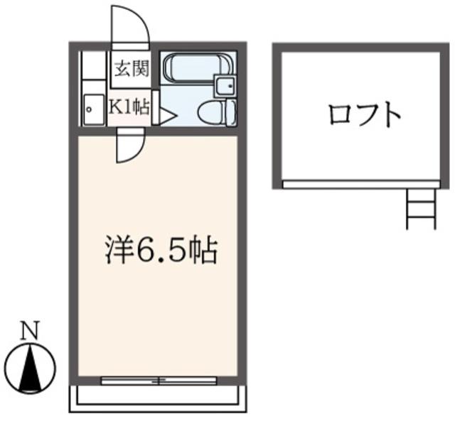 シャングリラK(ワンルーム/2階)の間取り写真