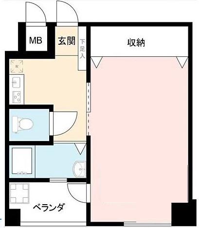 ニューパリア立川マンション(1K/6階)の間取り写真