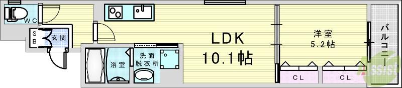 ピレーネ一津屋(1LDK/2階)の間取り写真