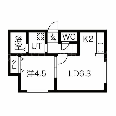 地下鉄南北線 平岸駅(札幌市営) 徒歩6分 4階建 築3年(1LDK/3階)の間取り写真