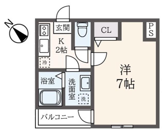 ソリッド戸塚(1K/1階)の間取り写真